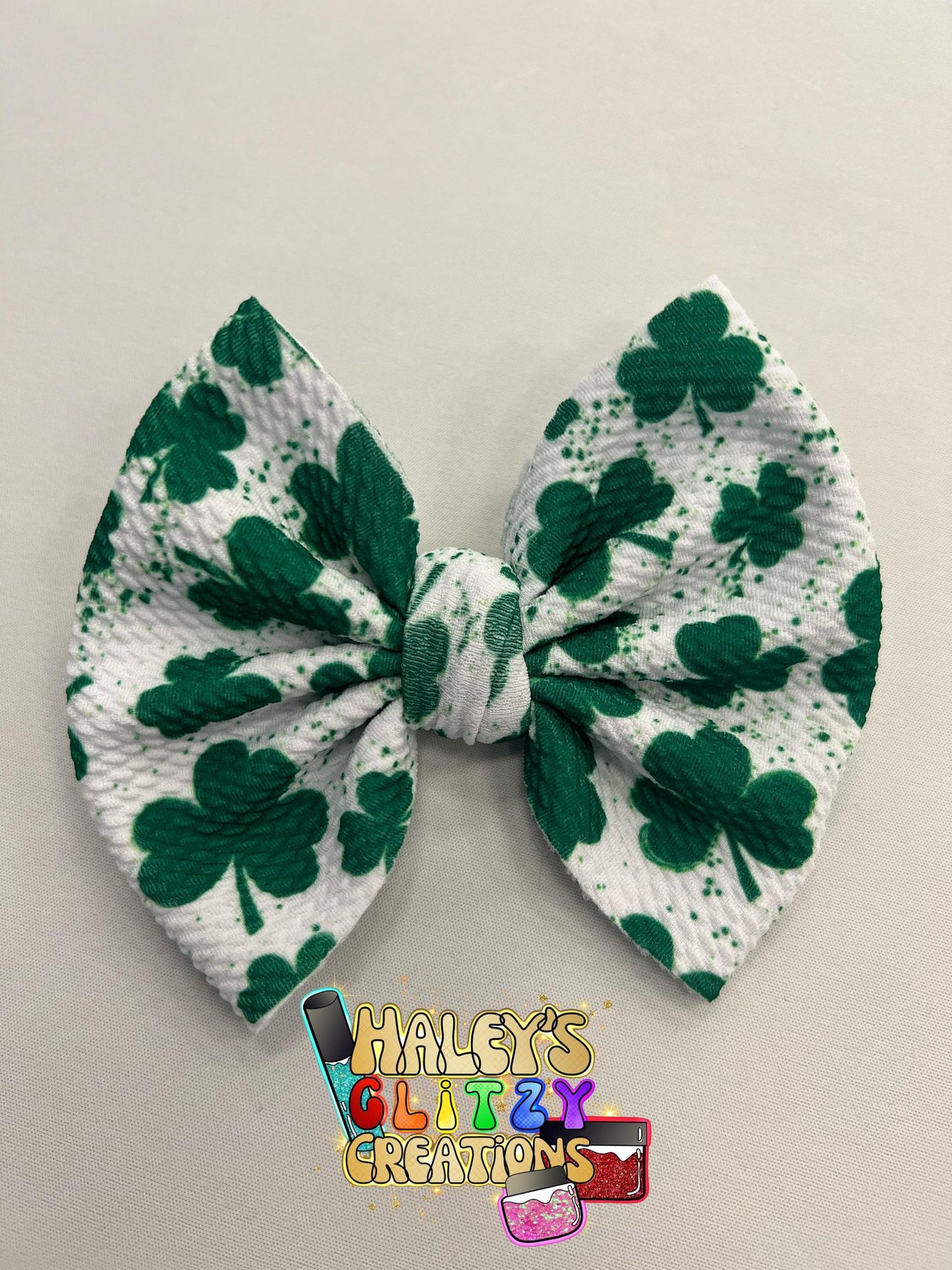 Four Leaf Clover 5 inch Bow