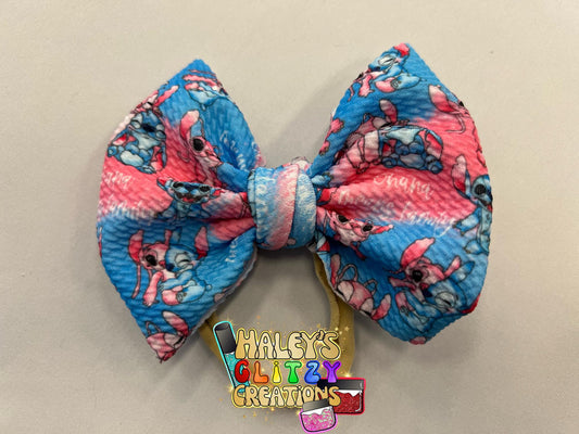 Stitch & Angel 5 inch Bow